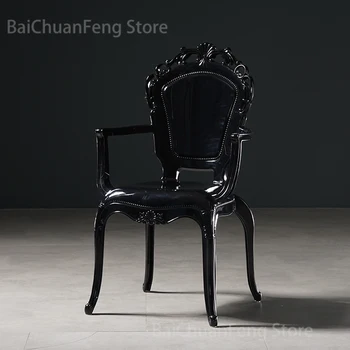 Обеденные стулья Devil, кухонная мебель, Прозрачный обеденный стул Creative Home из акрилового хрусталя, дизайнерский стул в дворцовом стиле.