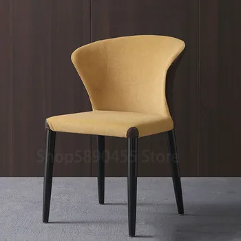 Обеденный стул из массива дерева в скандинавском стиле, Современный минималистичный стул для гостиной, Спинка для балкона домашнего ресторана, стул из матовой кожи