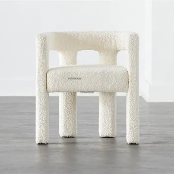 Обеденный стул из скандинавской фланели для домашней кухонной мебели Креативные Дизайнерские стулья со звоном, Индивидуальное Кресло для столовой отеля
