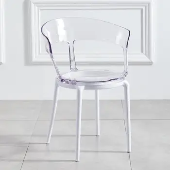 Парикмахерские кресла Кухня Гостиная Прозрачный Табурет Спальня Кресло с расслабляющей спинкой Для переговоров Мебель для балкона ZXF