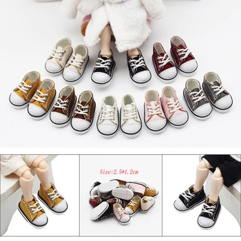 Парусиновая обувь для кукол OB11, DOD и других аксессуаров для кукольных ботинок 1/12 BJD 2,5 * 1,2 см