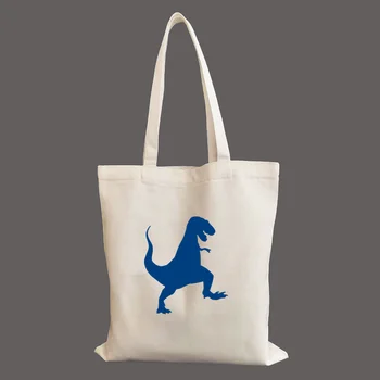 Персонализированная холщовая сумка с изображением Даддизавра, повседневная сумка для покупок, индивидуальная сумка-тоут большой емкости, женская холщовая сумка