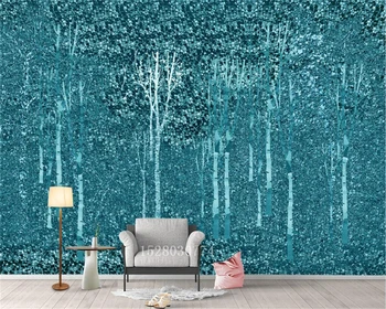 Пользовательские обои 3d атмосфера современный минимализм голубые деревья абстрактная фреска гостиная ресторан отель фоновая стена фотообои