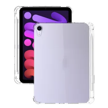 Прозрачный Мягкий Чехол Для Телефона iPad Mini 6 2021 8,3-дюймовый TPU Силиконовый Четырехугольный Защитный Чехол От падения С Левым Слотом Для Ручки