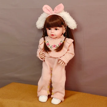 Реалистичная кукла Reborn Babies 55 см, силиконовая кукла для девочек Reborn Baby, все тело может быть покрыто покрытием, подарок на День рождения для детей
