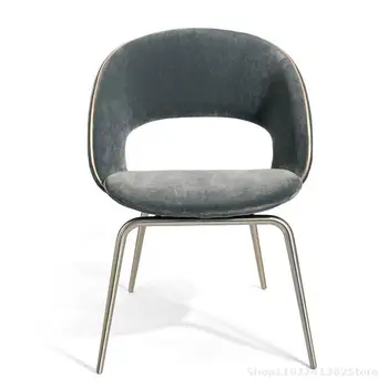 Роскошные металлические обеденные стулья, современный поворотный бежевый Удобный стул для отдыха в спальне, дизайнерский ресторан, бар, Силла, библиотечная мебель