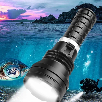 Светодиодный фонарик для дайвинга Подводный фонарь Портативный фонарь для дайвинга из алюминиевого сплава IPX8 Водонепроницаемый