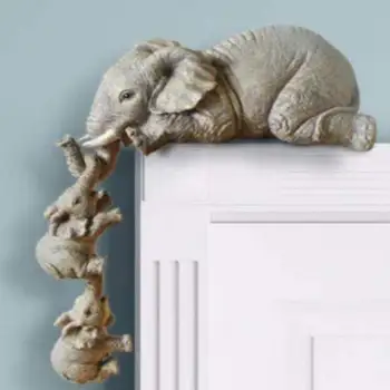 Семейное украшение в виде слона, Поделка из смолы, настольное креативное животное, Маленький слон, Подвесная миниатюрная фигурка, Офисное украшение для дома