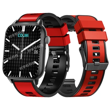 Силиконовый Ремешок Для COLMI C60 C61 Smartwatch Браслет 20 мм Спортивный Ремешок Для COLMI P28/P8 Plus/V23/P9/P10/P12 Correa Двойной Цвет