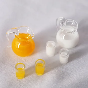 Симпатичный кукольный домик в масштабе 1/6, миниатюрная еда, мини-горшочек для молока с апельсиновым соком для кукольного домика Blyth BJD, кухонные игрушки для игр
