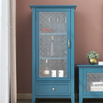 Синий свет, Роскошный винный шкаф, Чайный шкаф, Комбинированный шкаф для гостиной, Низкий шкаф для домашнего хранения, Боковой шкаф для одного