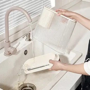 Удобная подставка для кухонной утвари Съемный Прозрачный Быстросохнущий органайзер для кухонной разделочной доски с держателем палочек для еды