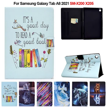 Чехол для планшета Samsung Galaxy Tab A8 2021 Case Cute Paint Leather Kids Cover Для Galaxy Tab A8 10.5 2021 SM X200 X205 Case